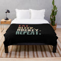 Cozy hockey-themed plush fleece blanket