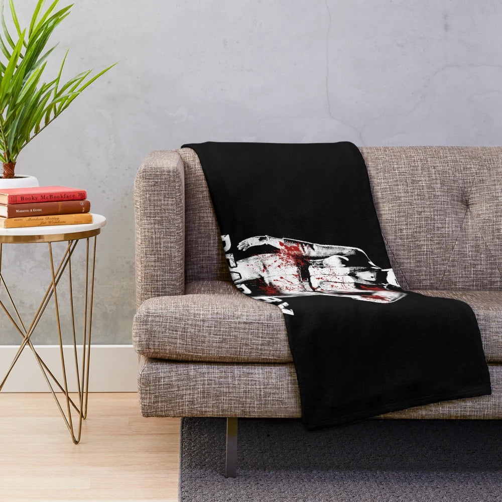 Dead by Daylight inspired plush blanket featuring a killer character design