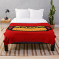 Soft and cuddly hot dog plush blanket