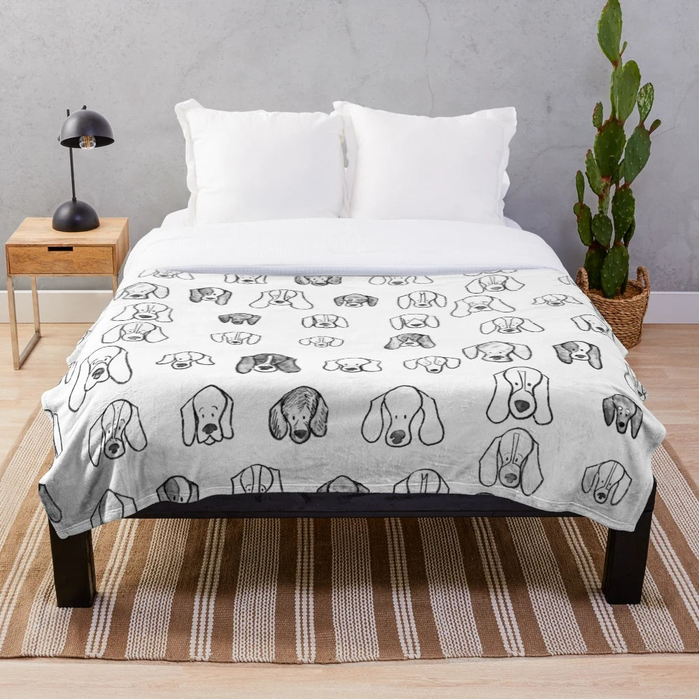 Hound dog breed plush blanket