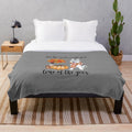 Husky and autumn themed plush blanket for dog lovers