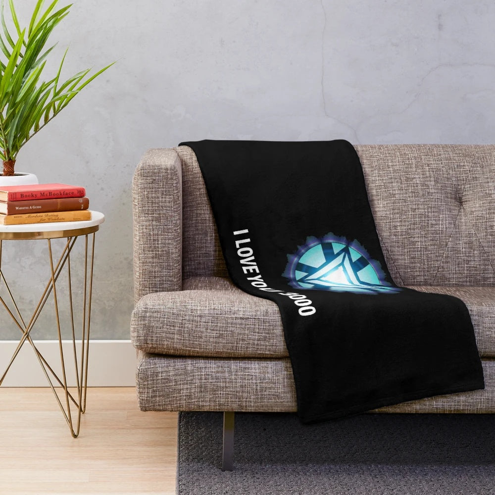 I Love You 3000 Plush Blanket featuring Iron Man and Avengers design