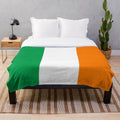Plush blanket featuring the Ireland flag design
