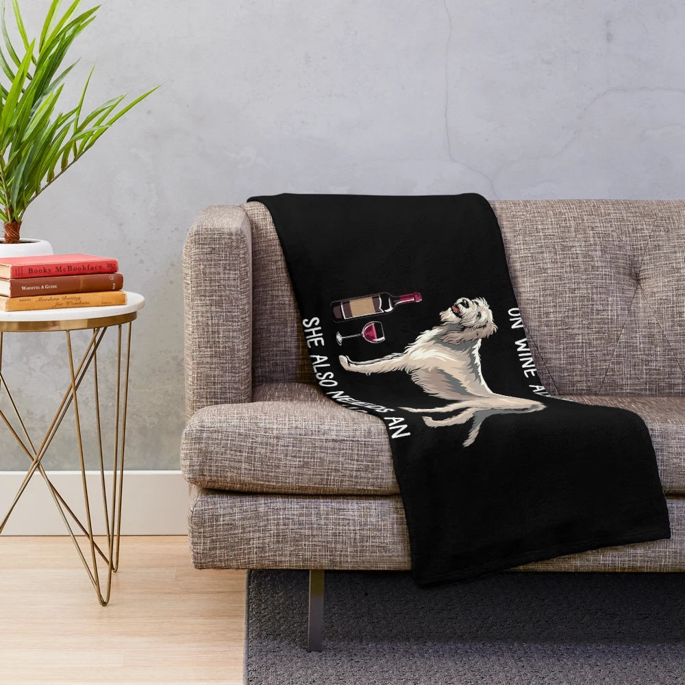 Soft and Cuddly Irish Wolfhound Themed Plush Blanket