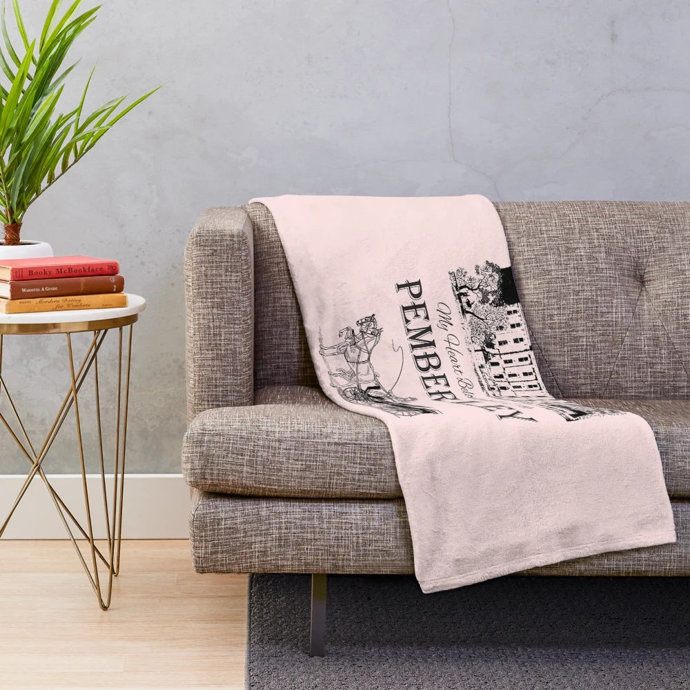 Jane Austen inspired plush blanket with literary quotes