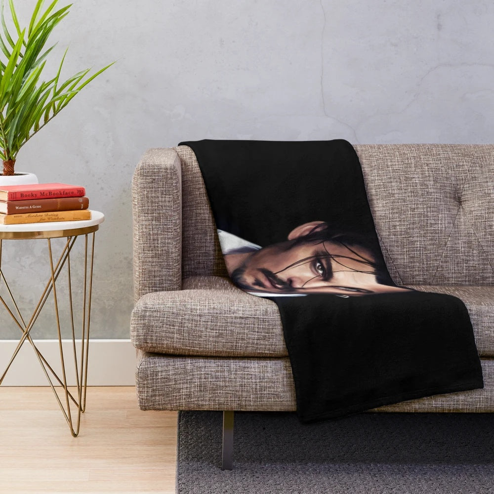 Johnny Depp inspired celebrity portrait plush blanket