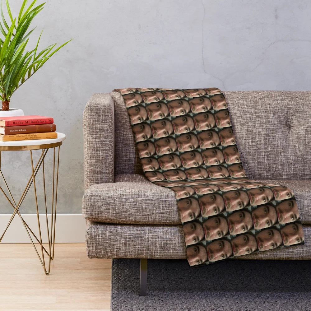 JSchlatt-inspired plush blanket featuring the popular Minecraft YouTuber's branding
