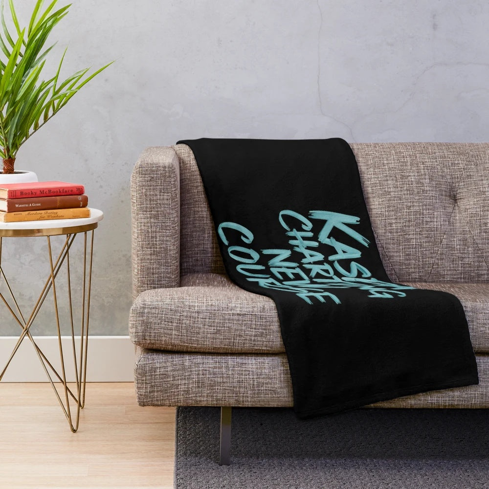 Kaspa cryptocurrency-themed plush blanket