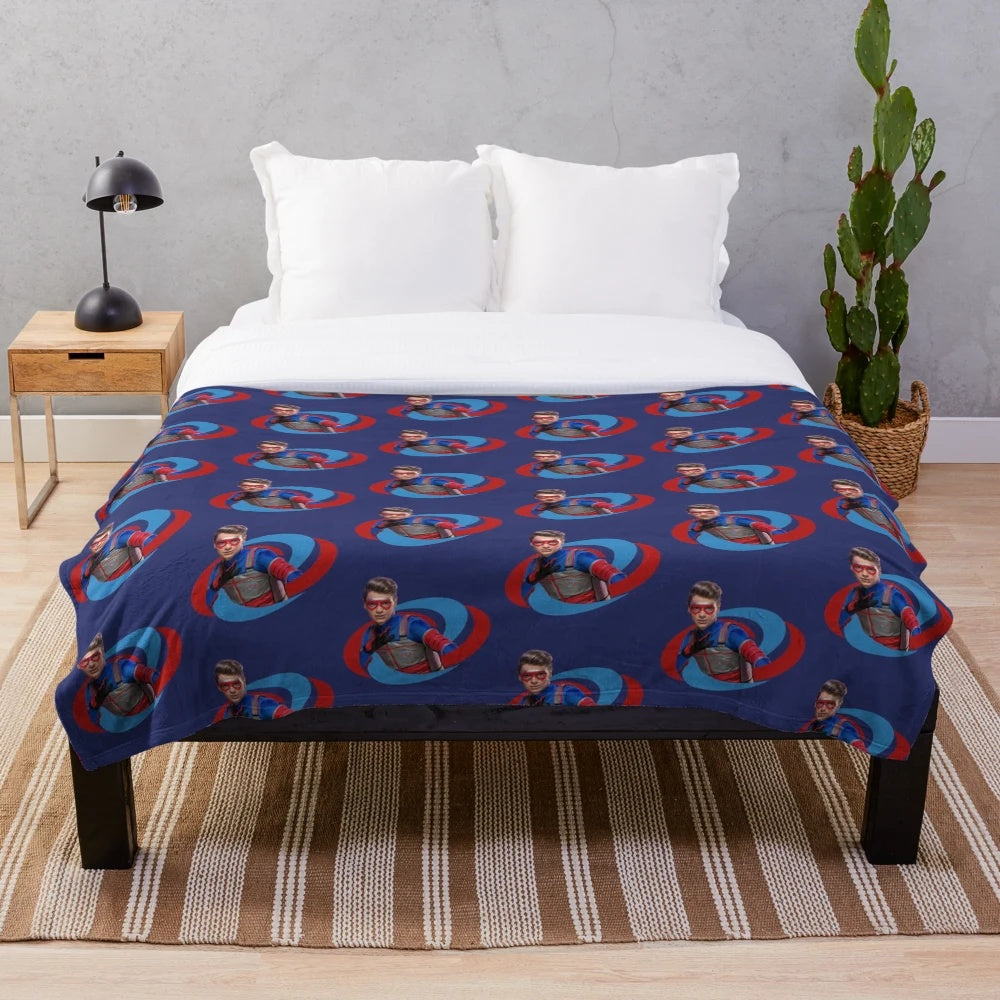 Kid Danger themed plush blanket with the character's logo