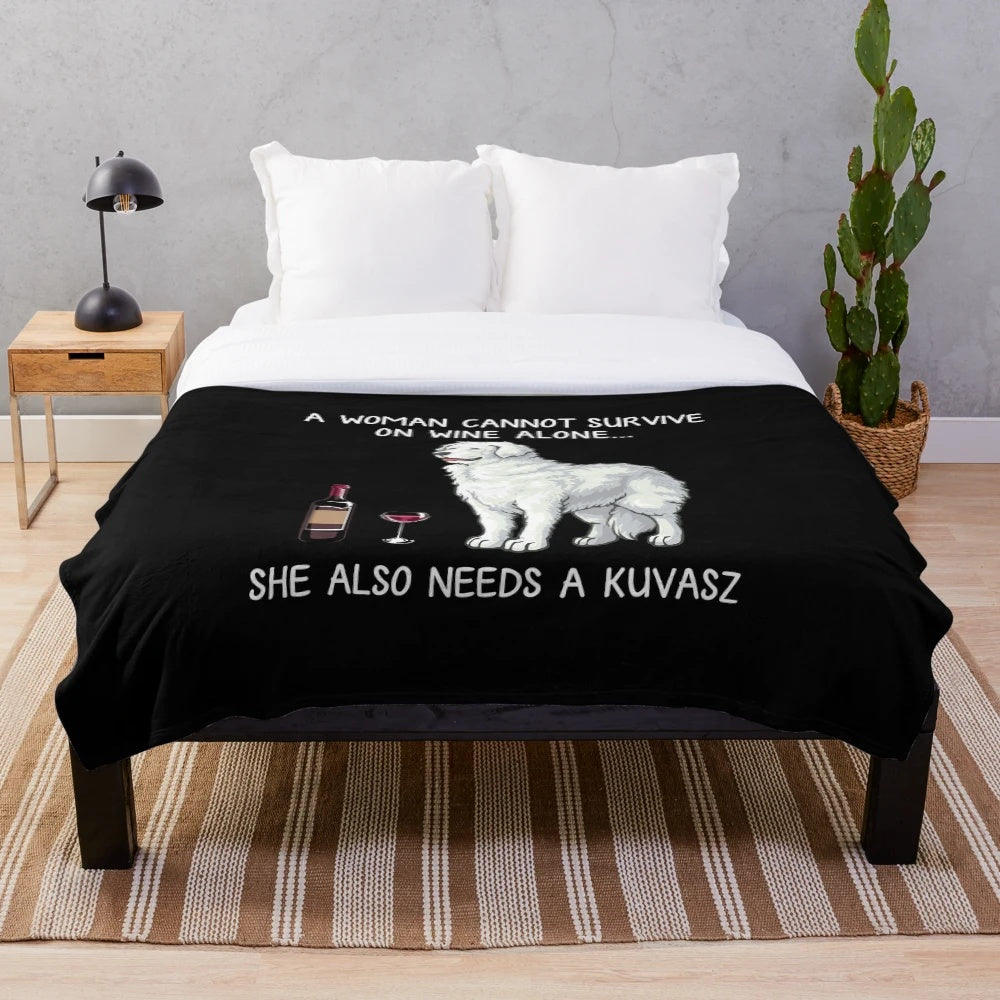 Soft and Cuddly Kuvasz Dog Plush Blanket