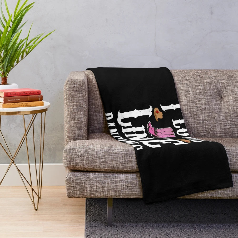 Line dancing plush blanket with country music and western style elements