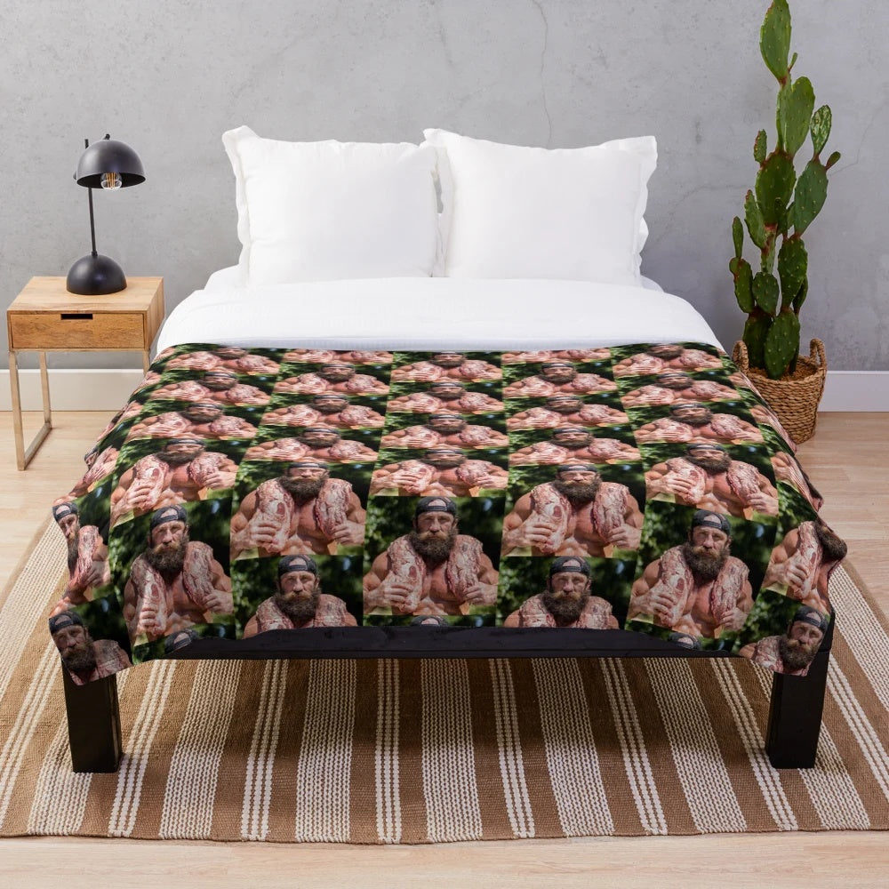 Liver king plush blanket featuring a cozy and soft design