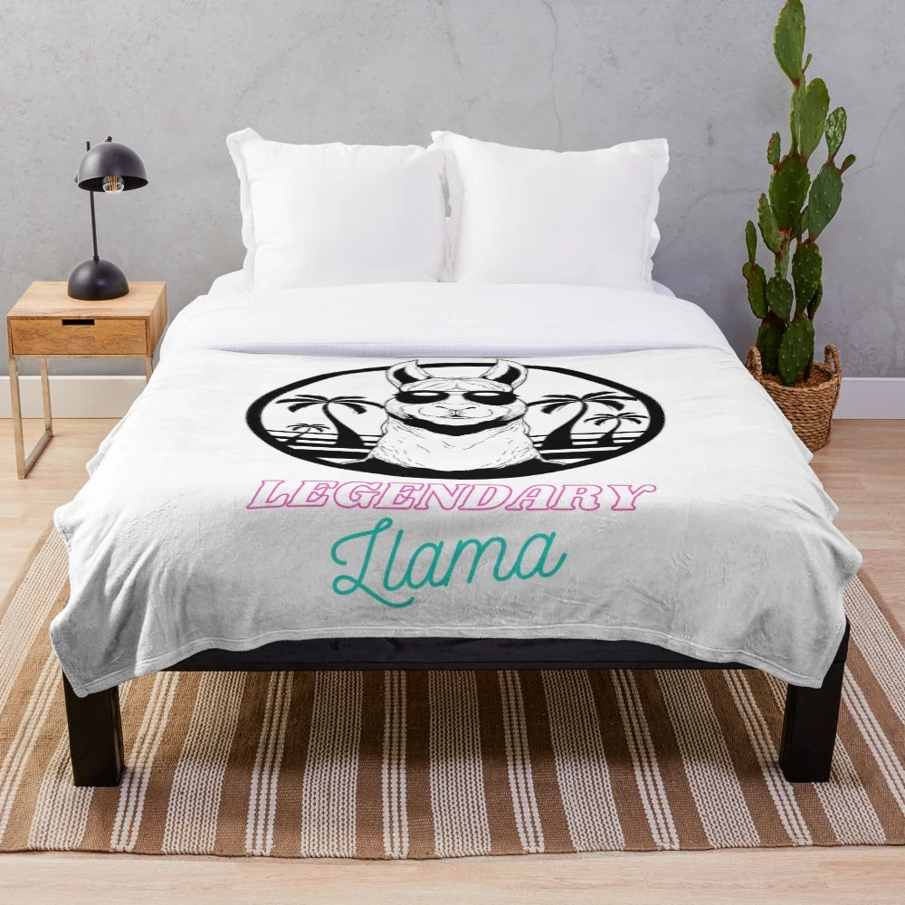 Llama plush blanket with cute animal design