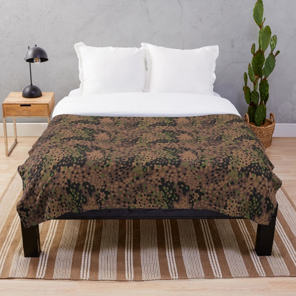 M44 pea dot camo inspired plush blanket