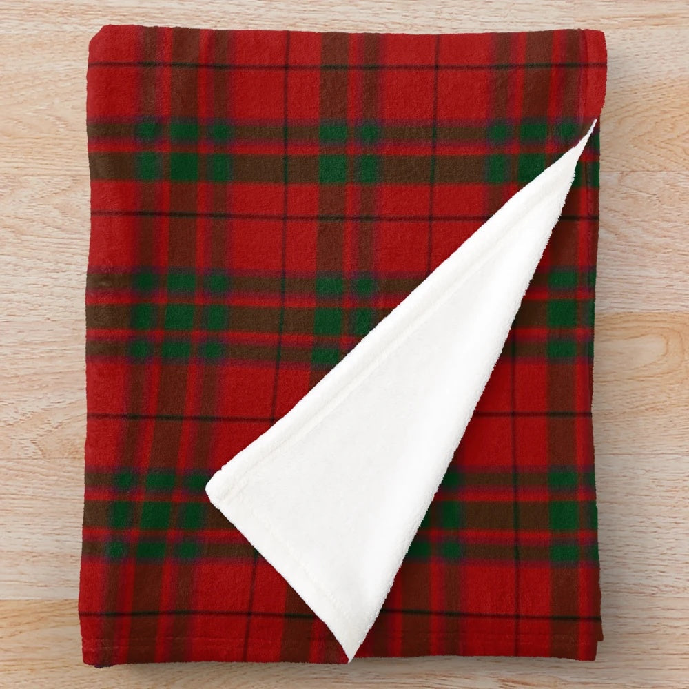 Soft and warm plush blanket with the MacNab clan tartan pattern