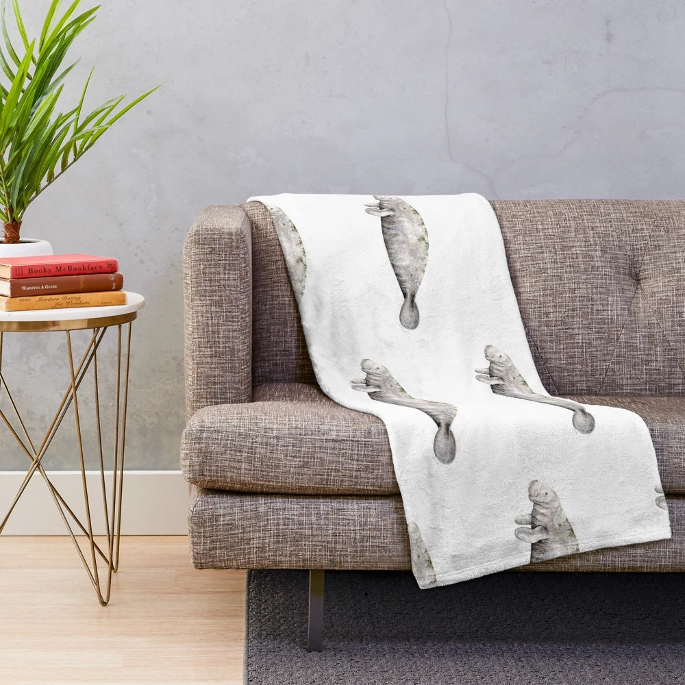 Manatee Plush Blanket - Cozy and Soft Ocean Animal Throw