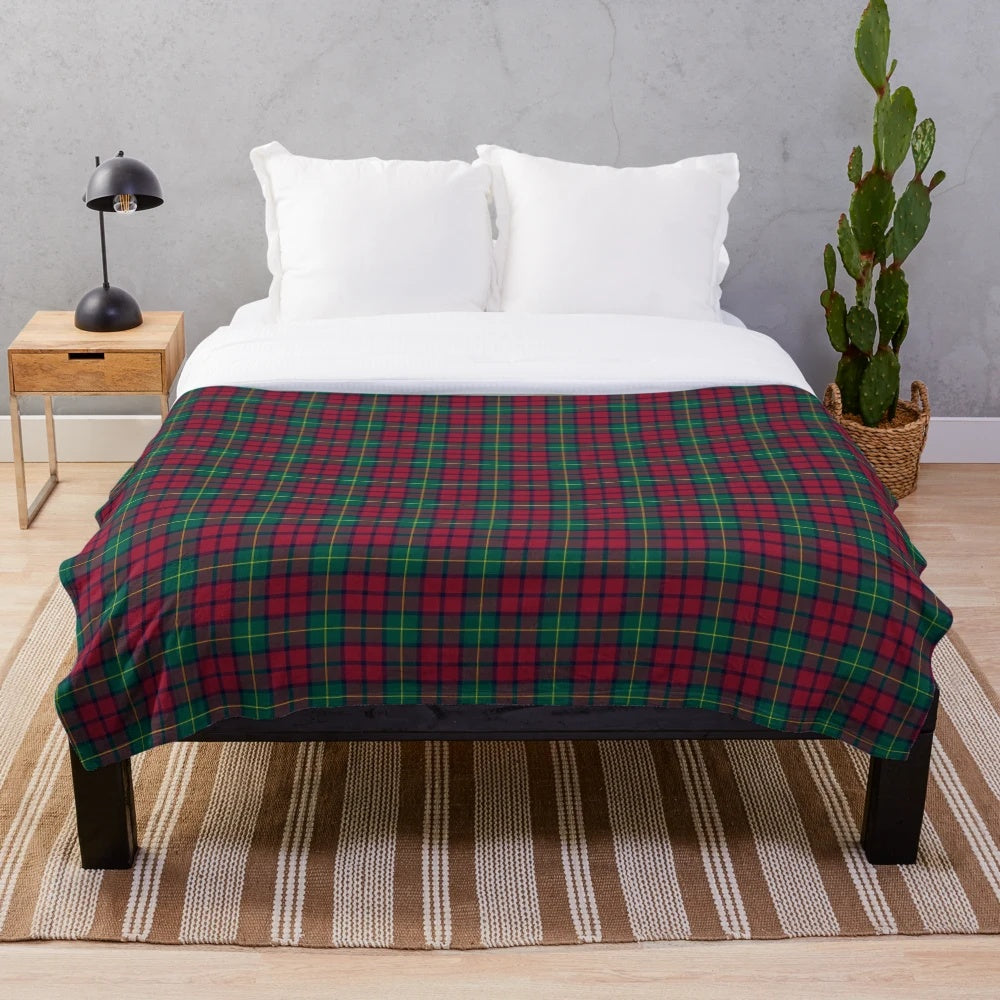 Clan McCarthy tartan plush blanket with traditional Scottish plaid pattern