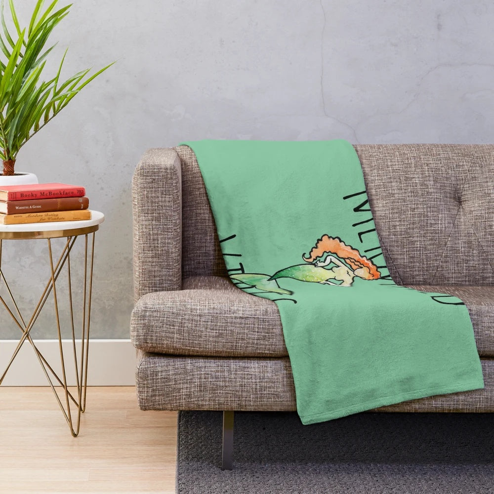 Mermaid plush blanket with a soft, vibrant design
