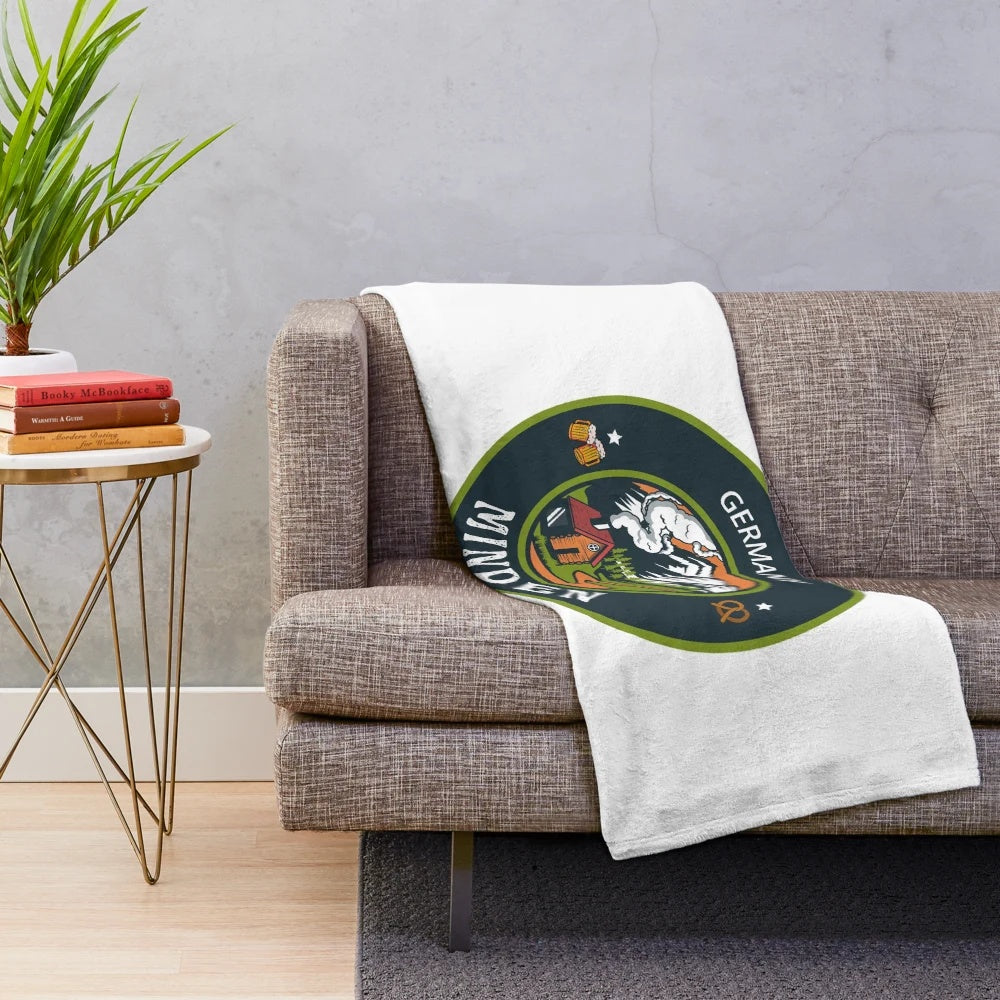 Minden Germany Plush Blanket with Vintage German Emblem