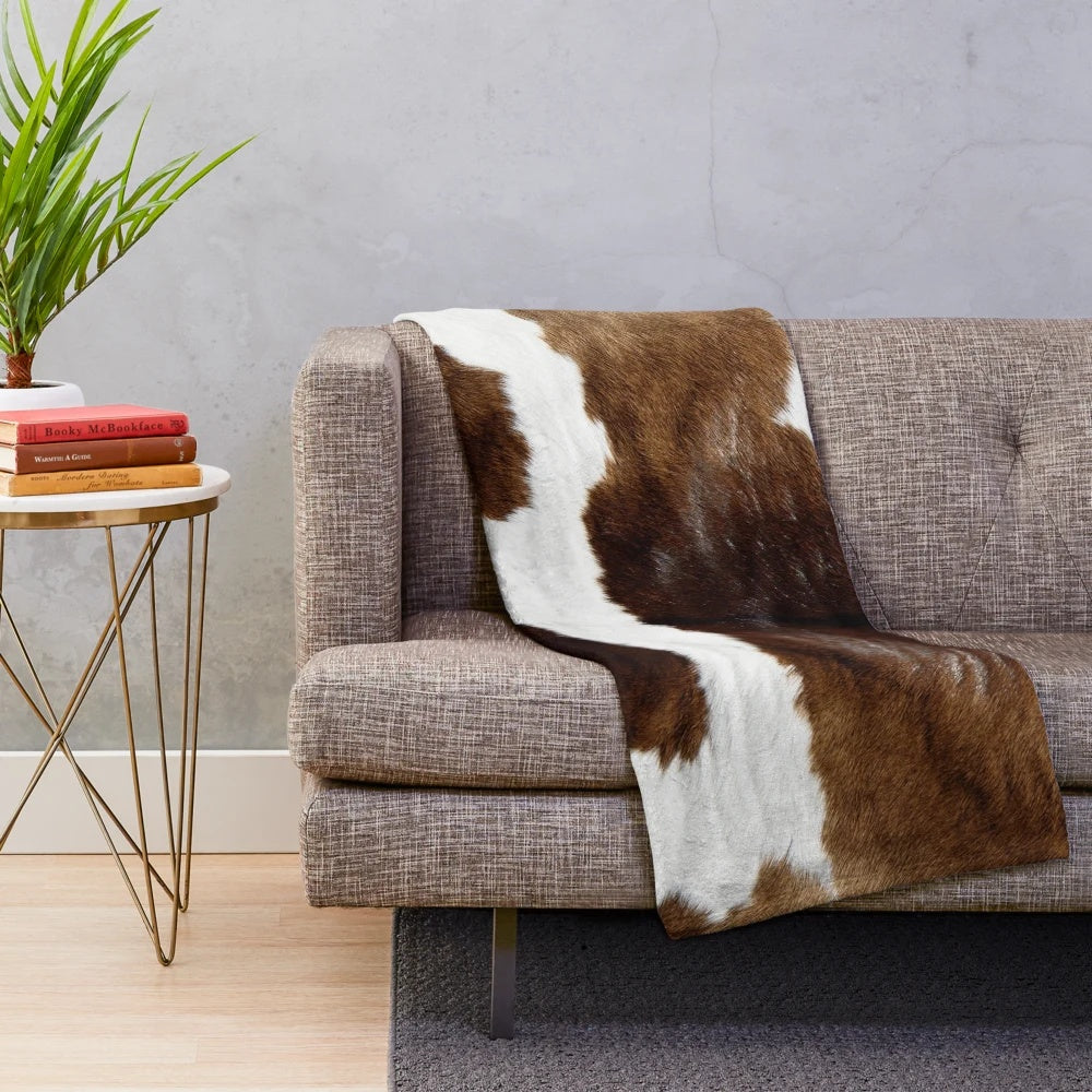 Soft and Plush Cow Themed Blanket in Minimalist Design