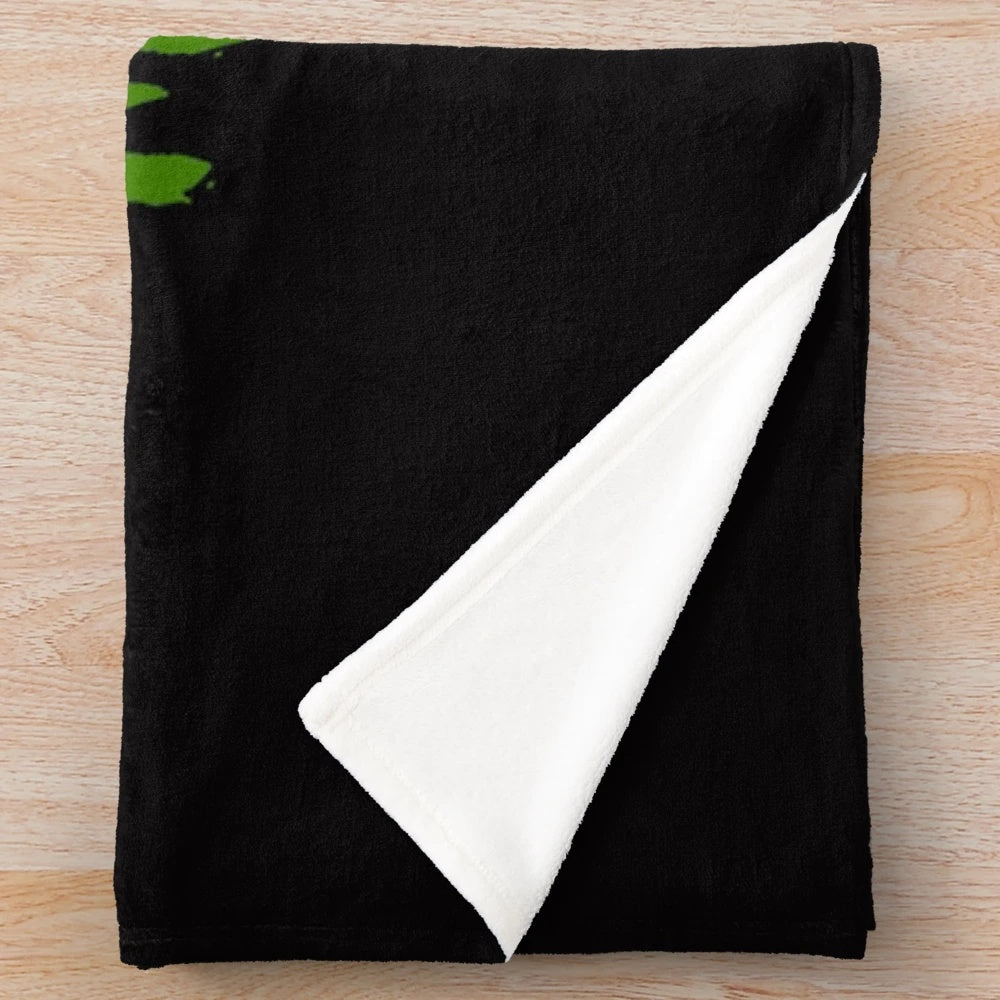 Plush blanket with a movie-themed design for medicated relaxation