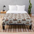 Norbit-inspired plush blanket with movie characters and wedding scene