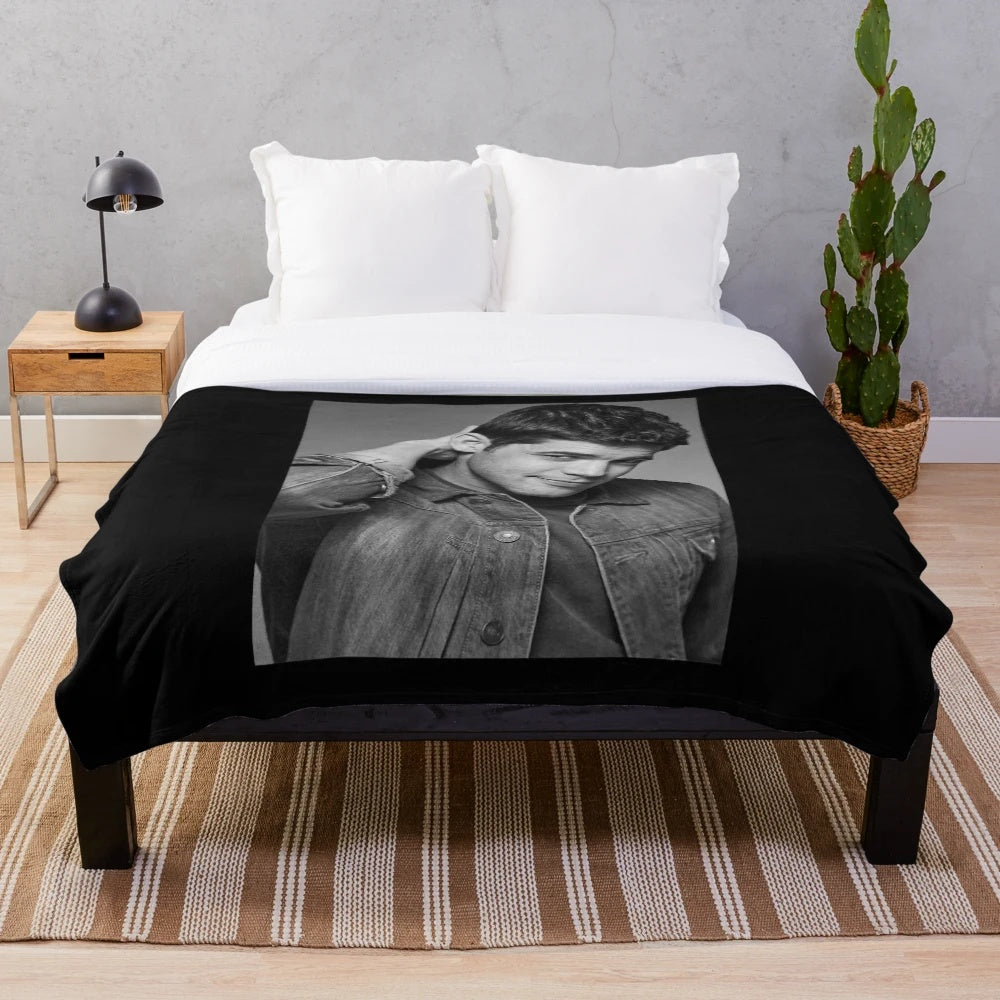 Cozy musical plush blanket featuring Jeremy Jordan fans