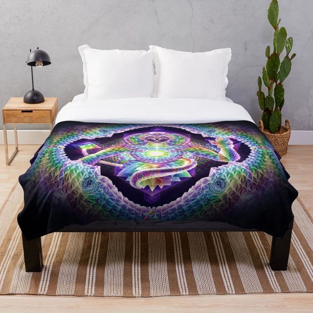 Cozy nature-inspired plush blanket with soft fleece