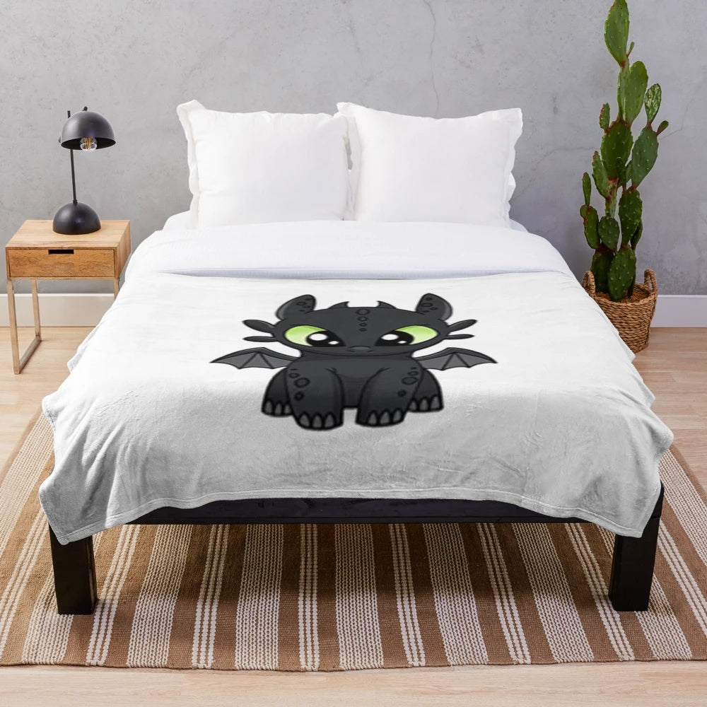 Toothless the Night Fury plush blanket for kids and dragon lovers