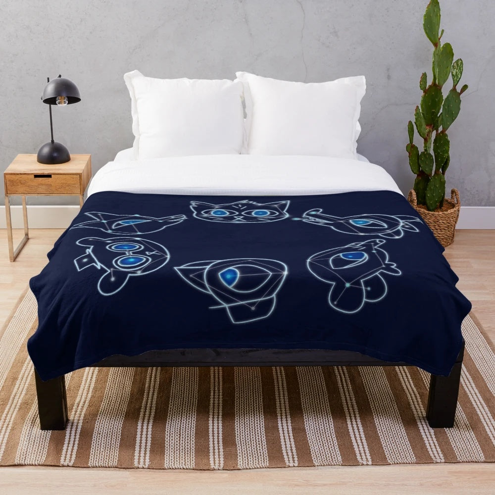 Cozy night in the woods plush blanket with constellation design