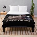 Plush blanket featuring a Norfolk and Western streamliner steam locomotive