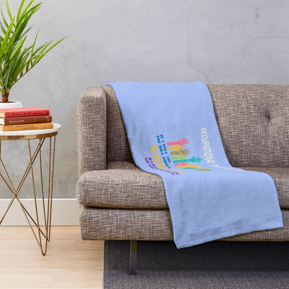Occupational therapist plush blanket