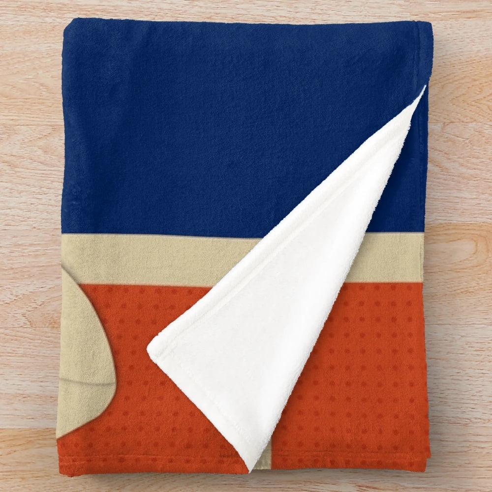 Edmonton Oilers inspired plush blanket with heritage classic jersey design