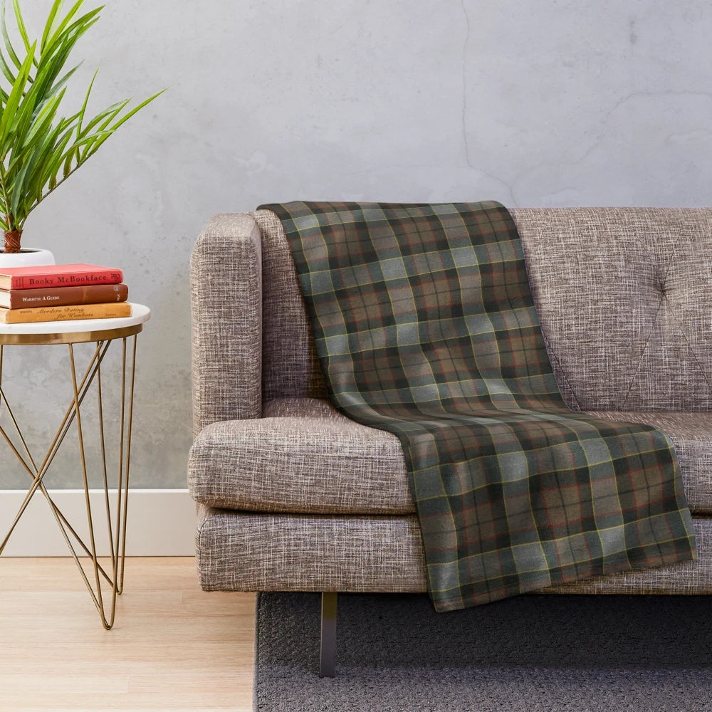 Outlander-inspired plush blanket with sassenach tartan design