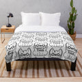 Cute OwO plush blanket with animal print design