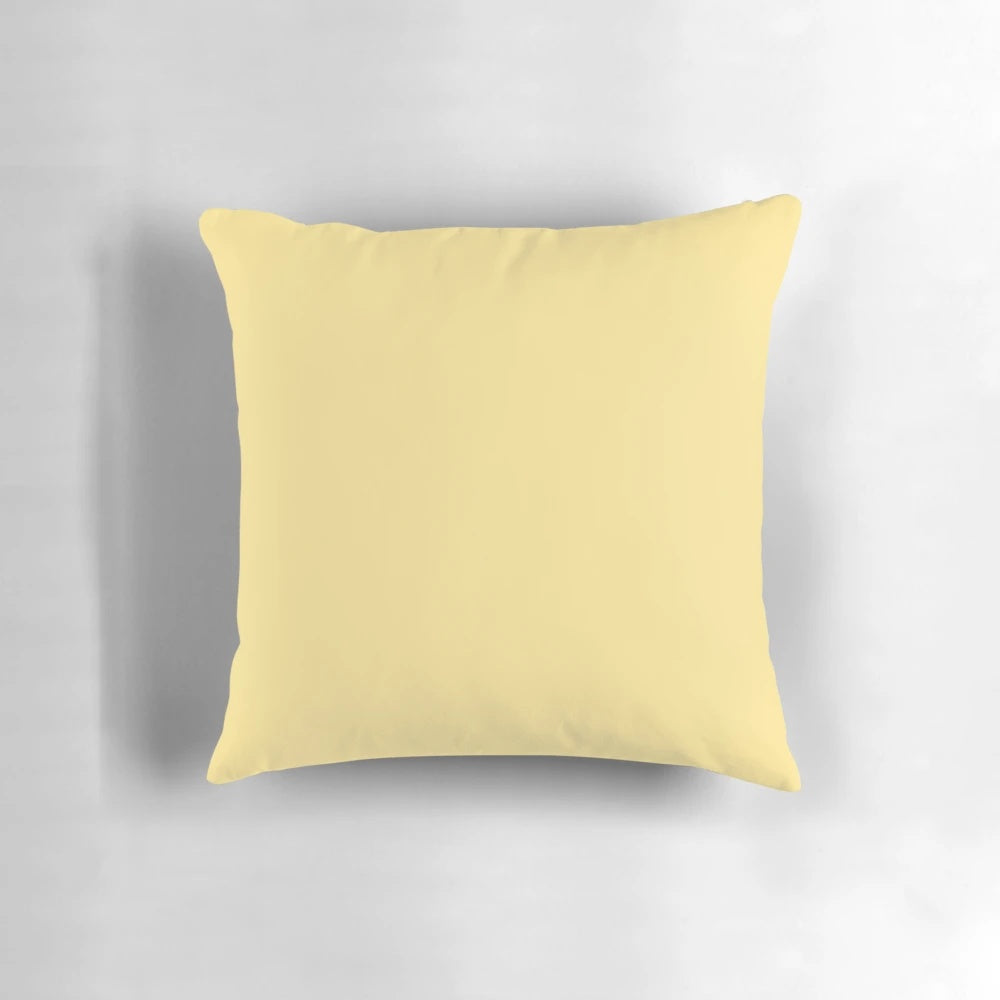Pale yellow solid color pillow for home or living room decor