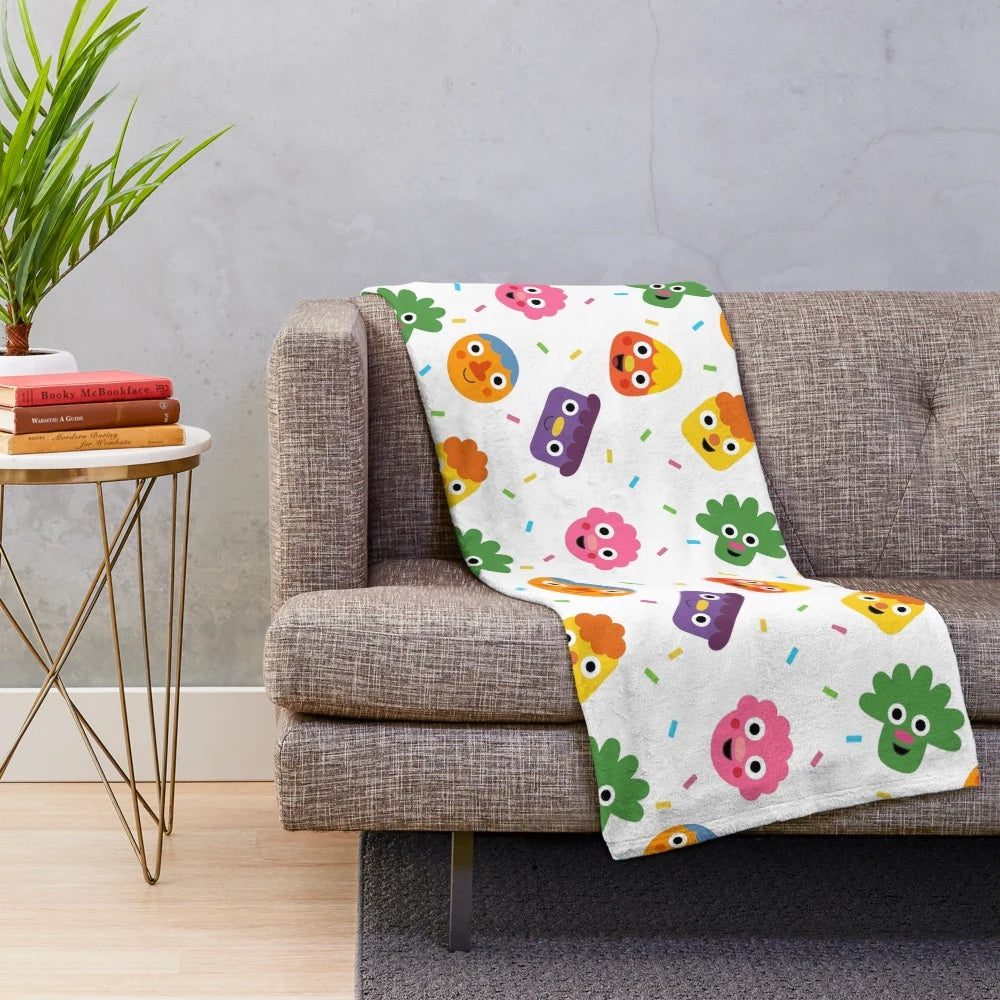 Noodle and Pals inspired pattern plush blanket