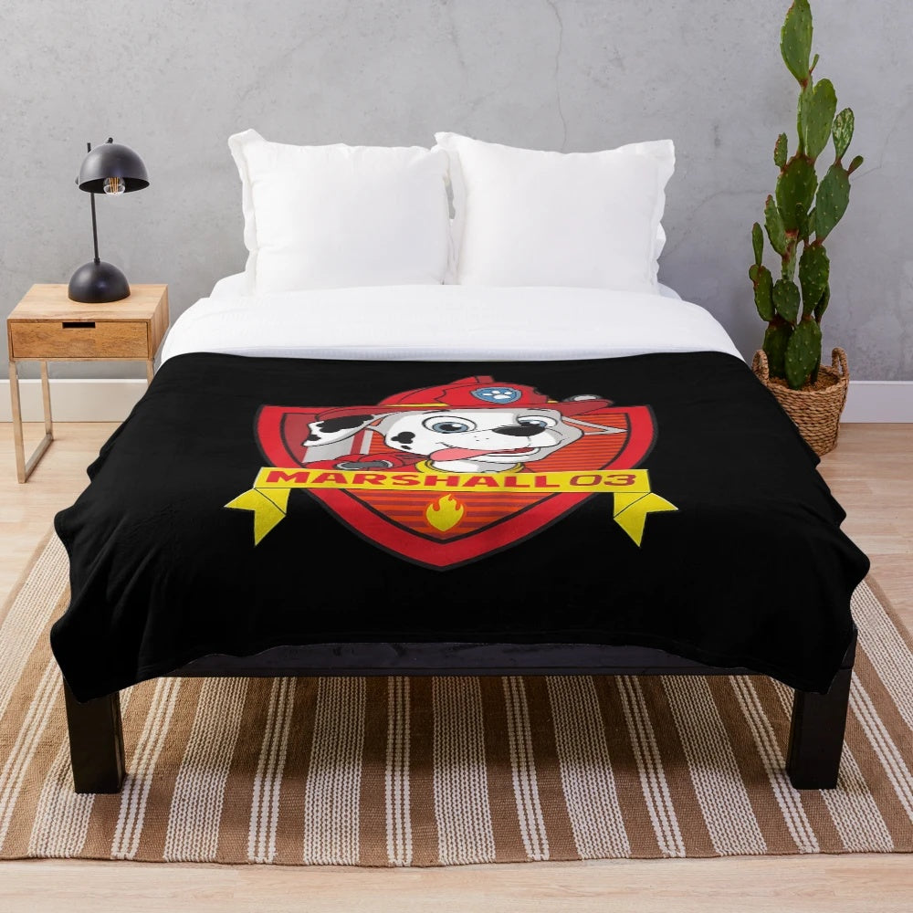 Paw Patrol Plush Blanket featuring Marshall Shield