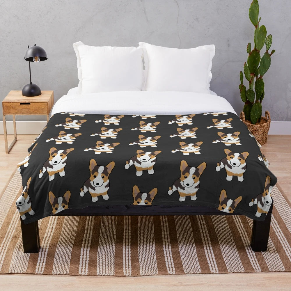 Soft and cuddly Pembroke Welsh Corgi plush blanket