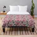 Pink parrot plush blanket with tropical bird design