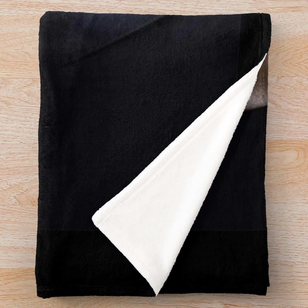 Pitbull-themed plush blanket with retro and spooky design