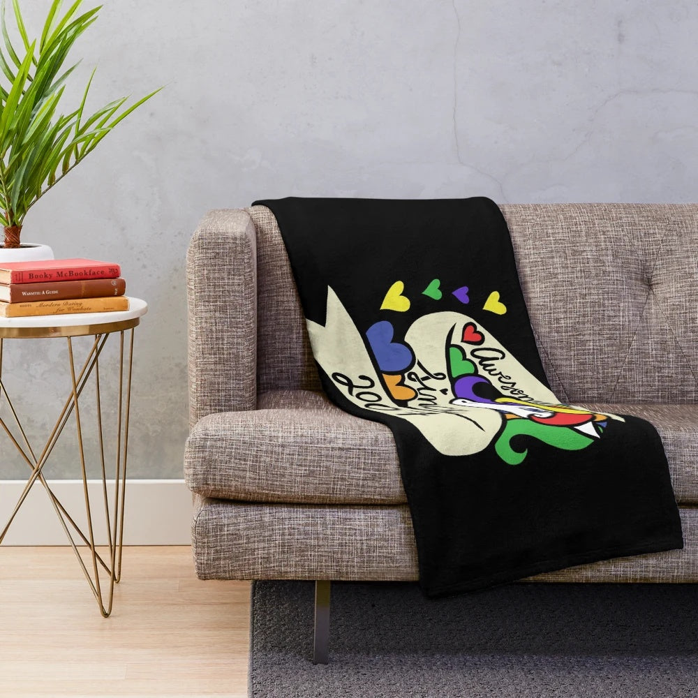Plush blanket with unicorn design, perfect for 2007 birthday celebration