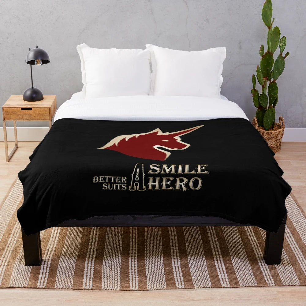 FFXIV Plush Blanket Depicting a Heroic Smile