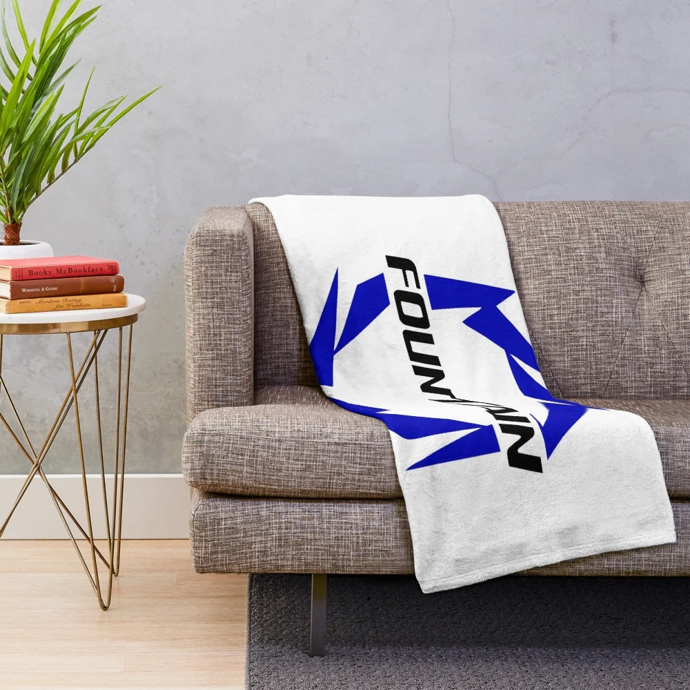 Plush blanket showcasing Fountain powerboats and boats