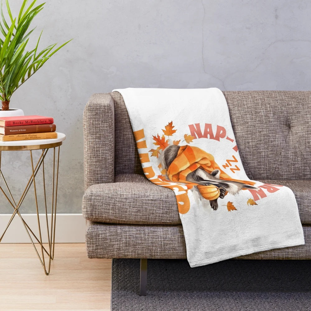 Soft and plush fall-themed blanket