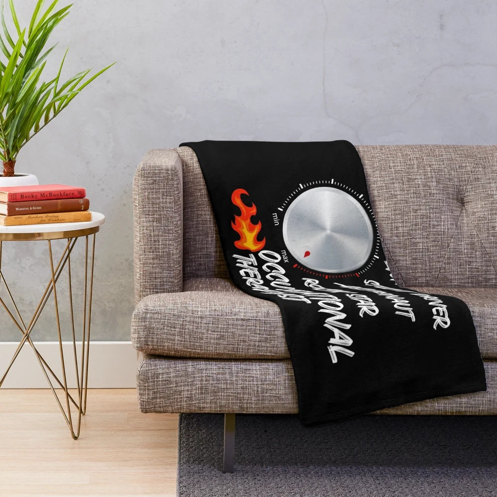 Soft plush blanket with a funny and cool occupational therapist graphic design