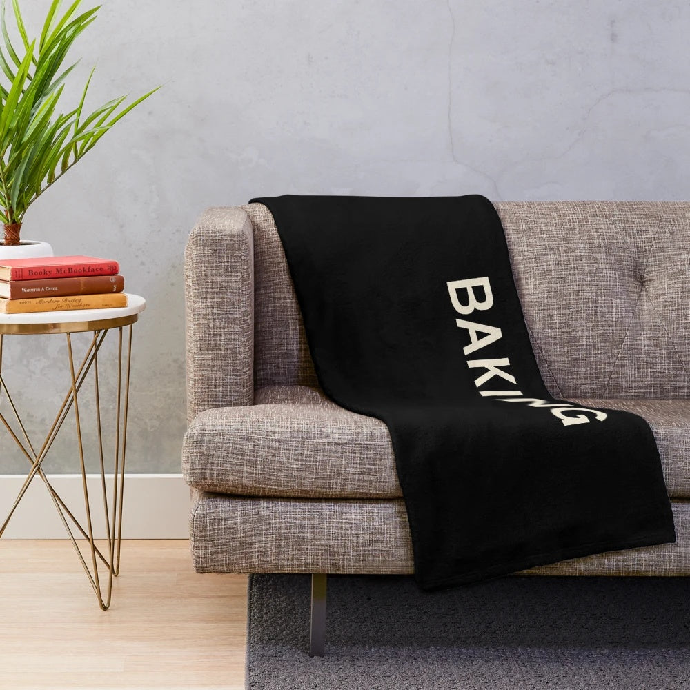 Plush baking themed blanket for baking lovers