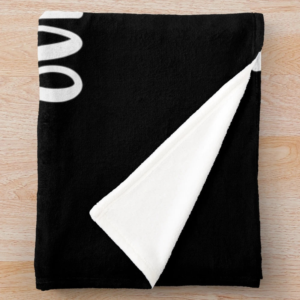 Plush blanket with a humorous "my hobbies include drinking coffee and overthinking" design