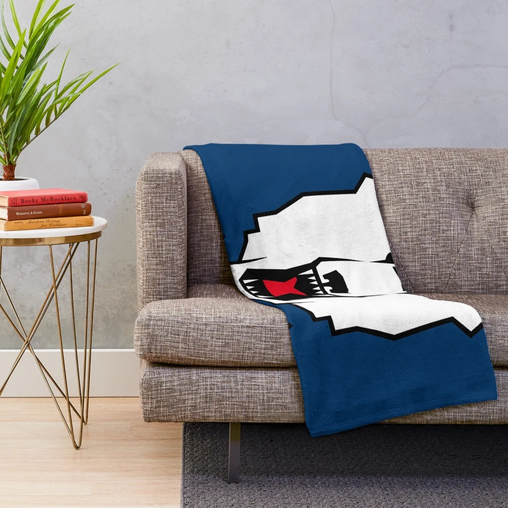 Plush Eisbären Berlin hockey-themed blanket