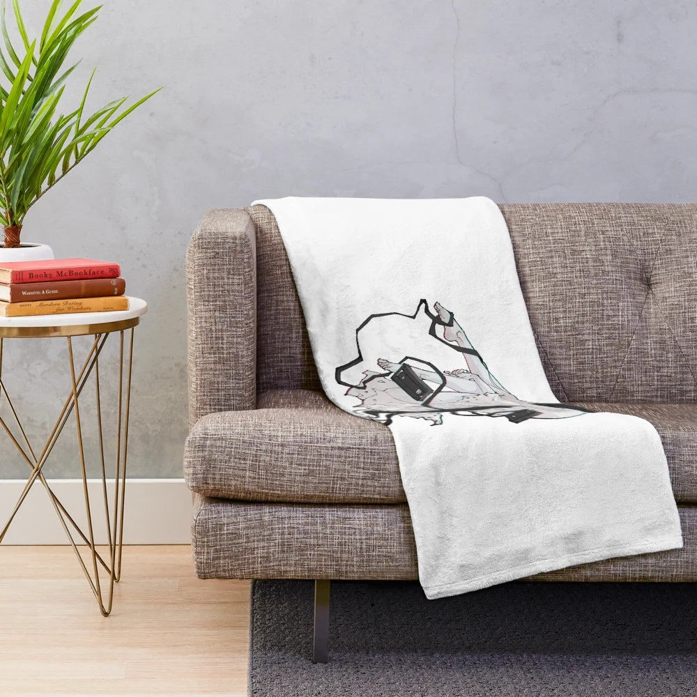 Plush blanket featuring horror movie-inspired design